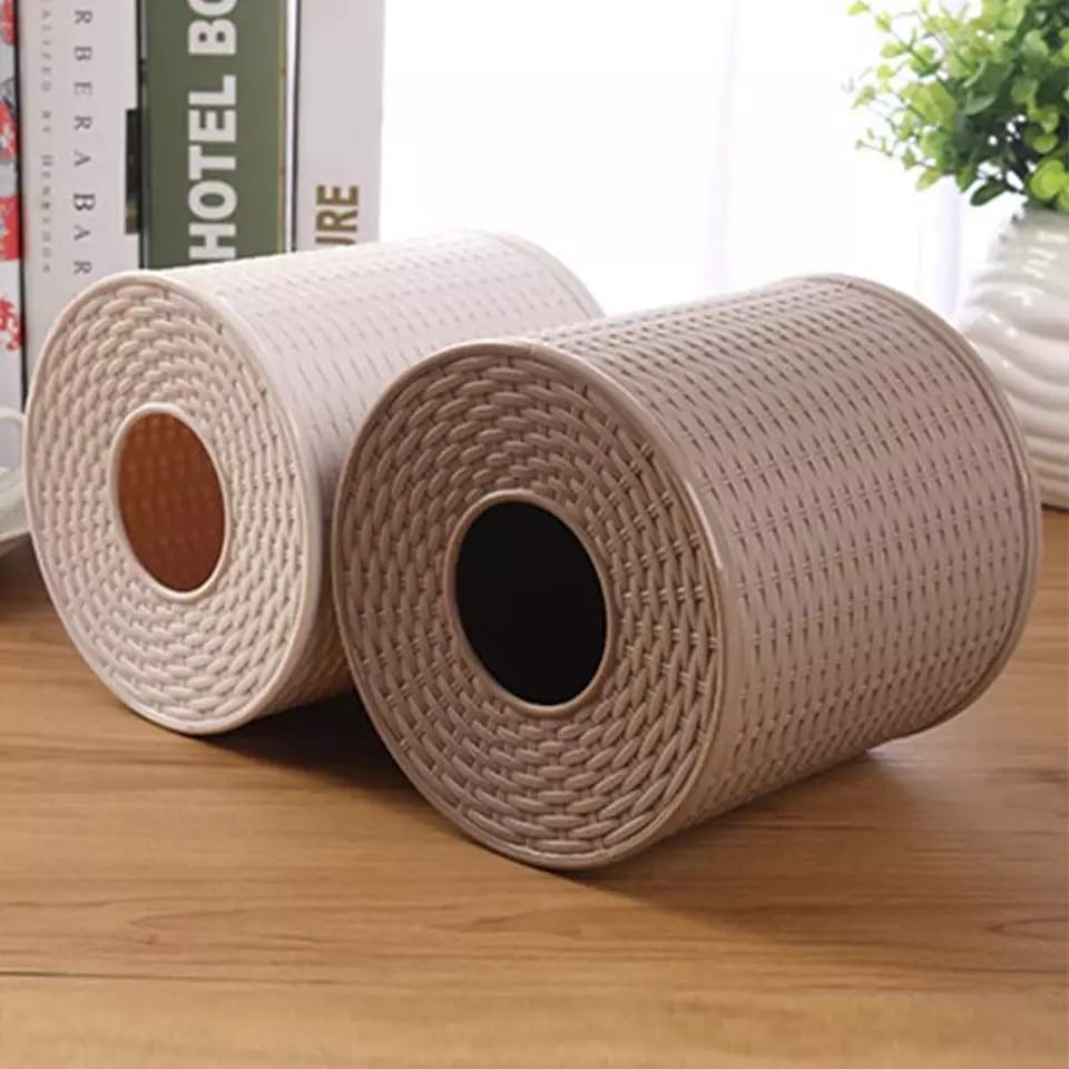 Round Container For Tissue, Living Room Bedroom Napkin Holder, Home Toilet Paper Storage Container, Dustproof Hotel Decorative Tissue Box Round Container For Tissue, Living Room Bedroom Napkin Holder, Home Toilet Paper Storage Container, Dustproof Hotel Decorative Tissue Box
